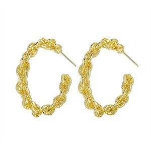 Gold Chain Link Hoop Earrings